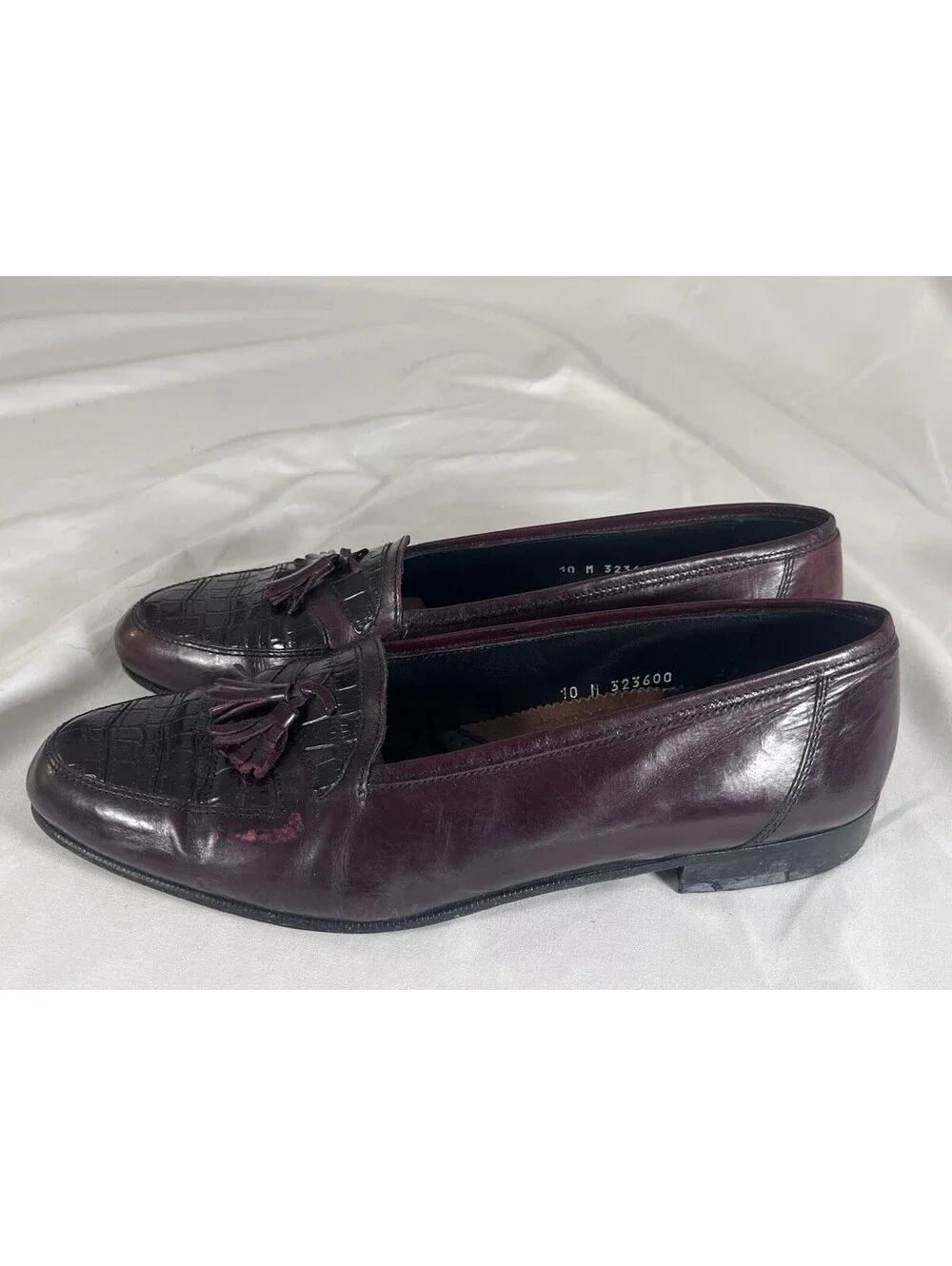 Stanley Blacker Burgundy Leather Tassel Loafers 10M